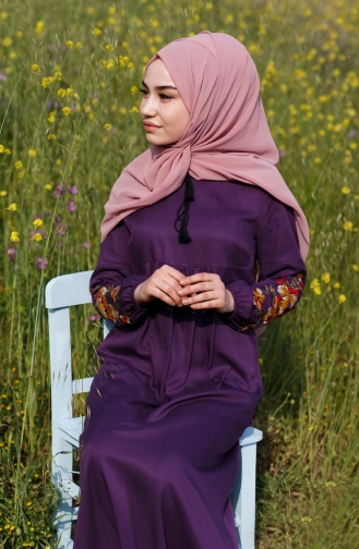 Lila Hijab Kleider 1600-02