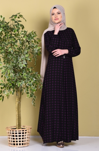 Viskose Kleid mit Schnürer 1255-03 Schwarz 1255-03