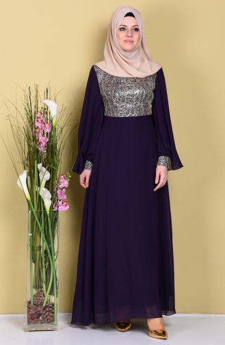 Purple İslamitische Avondjurk 2858-05