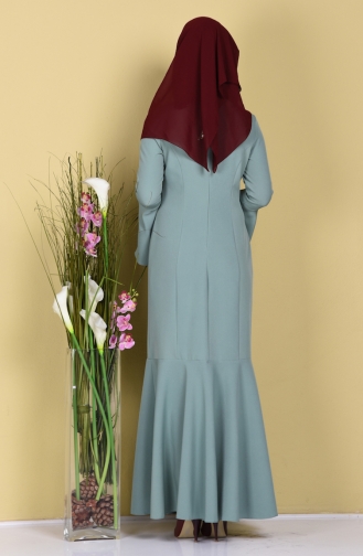 Robe Hijab Vert noisette 4137-04