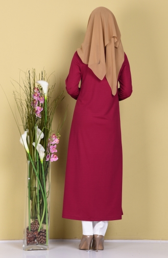 فستان مناسبات مع تفاصيل لامعة لون ارجواني 2787-04