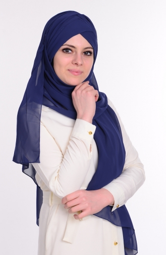 Boneli Çapraz Krep Şal-09 Lacivert