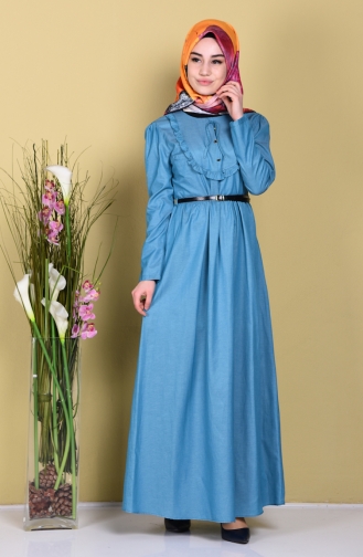 Petrol Hijab Dress 2254-04