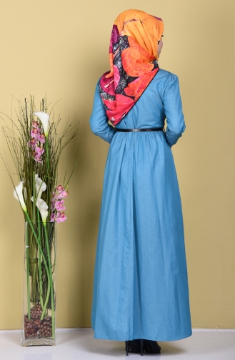 Petroleum Hijab Kleider 2254-04