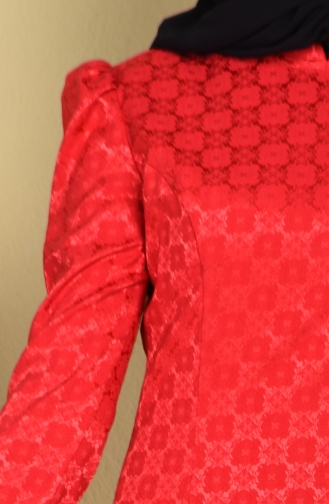 Red Hijab Dress 7096-03