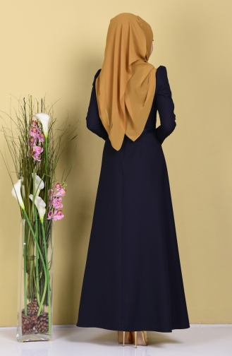 Dunkelblau Hijab Kleider 2760-07