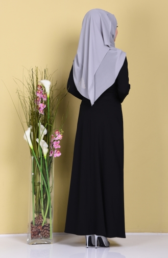 Schwarz Hijab Kleider 2735-04