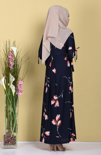 Navy Blue Hijab Dress 2090-04