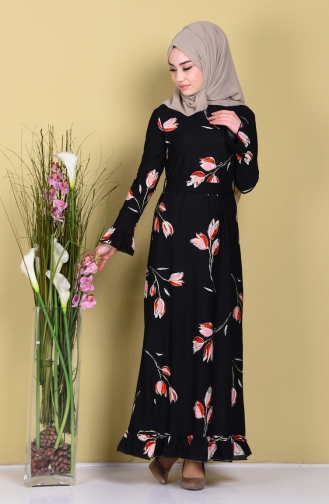 Black Hijab Dress 2093-04