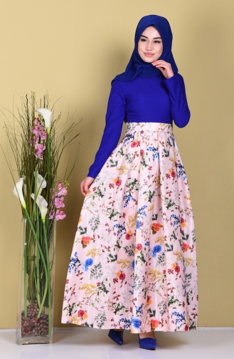Saxe Hijab Dress 2908-02