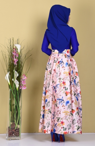 Saxe Hijab Dress 2908-02