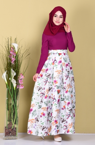 Plum Hijab Dress 2908-03