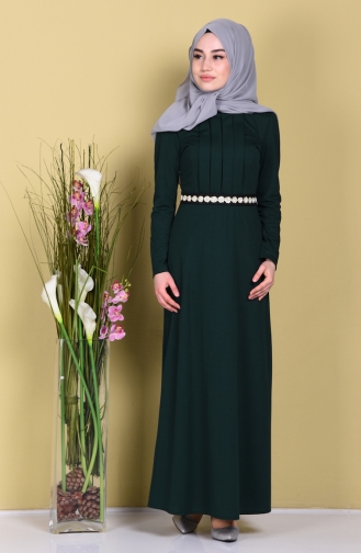 Green Hijab Dress 2735-05