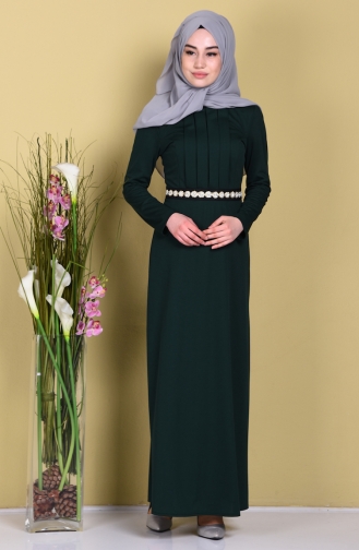 Green Hijab Dress 2735-05