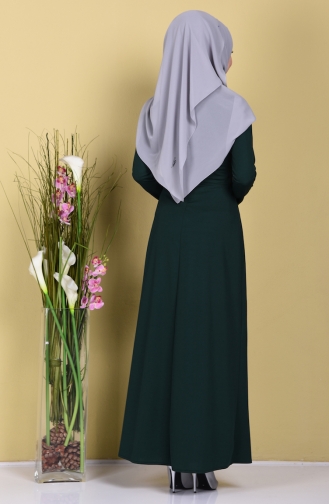 Green Hijab Dress 2735-05