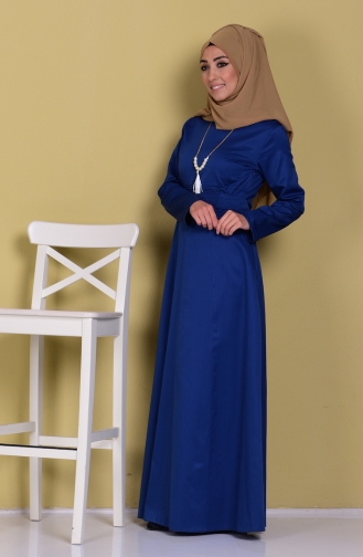 Light Navy Blue Hijab Dress 2249-04