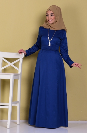 Light Navy Blue Hijab Dress 2249-04