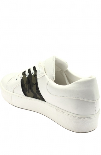 Sneakers Ayakkabı 7001-03 Beyaz Kamuflaj