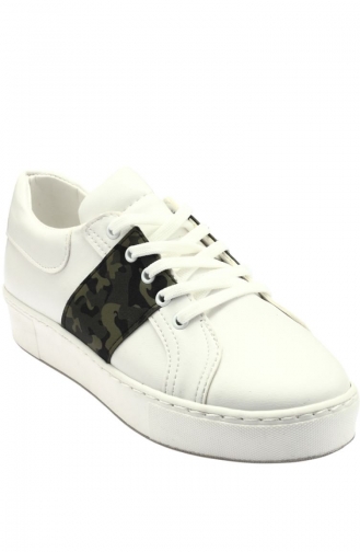 Sneakers Ayakkabı 7001-03 Beyaz Kamuflaj