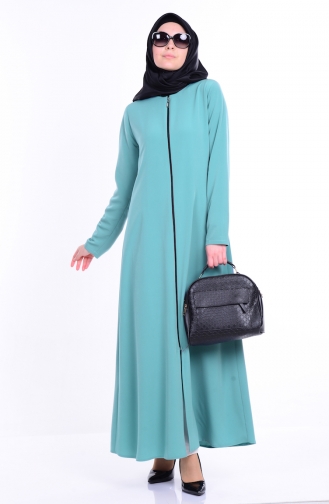 Abaya mit Reißverschluss 2098-08 Mandel Grün 2098-08