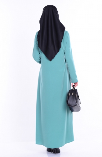 BENGISU Zippered Abaya 2098-08Almond Green 2098-08