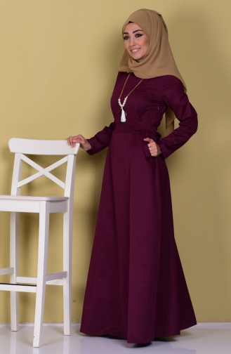 Plum Hijab Dress 2249-01
