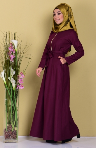 Plum Hijab Dress 2253-01