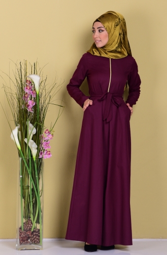 Plum Hijab Dress 2253-01