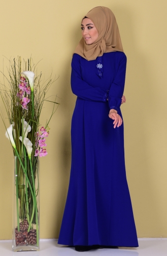 Saxe Hijab Dress 99013-03