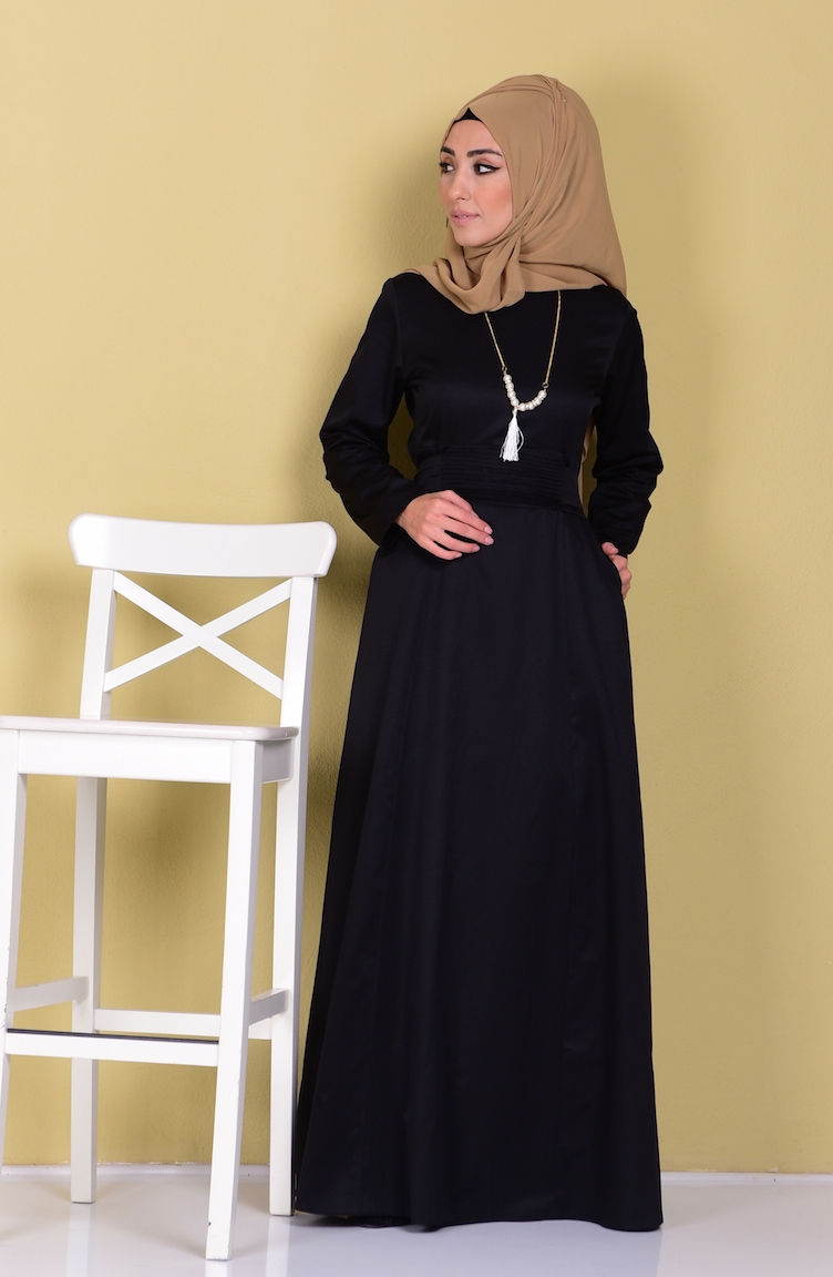 Black Hijab Dress 224905 Sefamerve