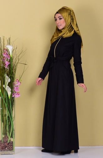Black Hijab Dress 2253-10