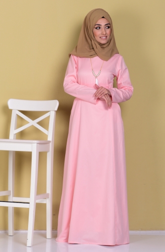 Salmon Hijab Dress 2249-06