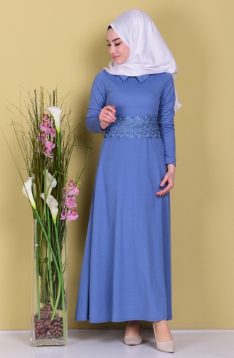 Blau Hijab Kleider 2027-10