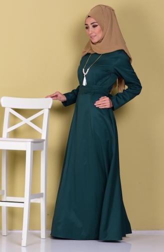 Emerald Green Hijab Dress 2249-02
