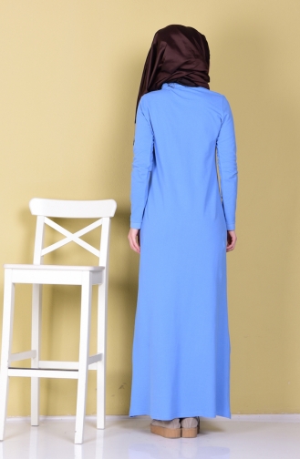 Baby Blue Hijab Dress 2740-13