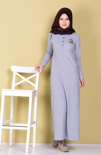 Gray Hijab Dress 2740-08