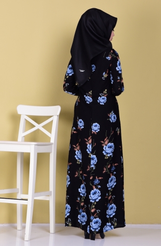 Blau Hijab Kleider 1228-01
