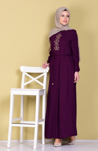 Plum Hijab Dress 1084-01