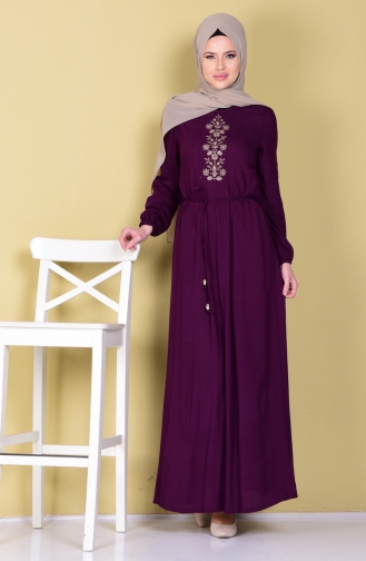 Plum Hijab Dress 1084-01