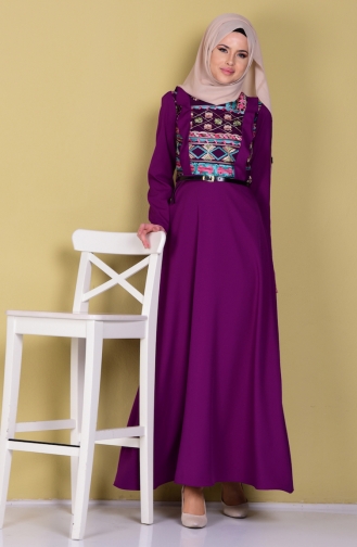 Purple Hijab Dress 99022-04