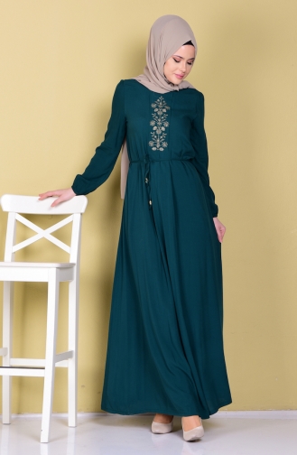 Green Hijab Dress 1084-04