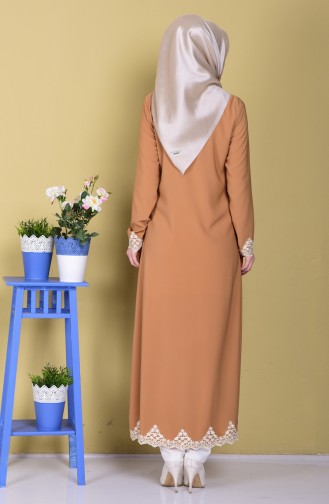 Geschnürtes Abaya 2110-01 Senf 2110-01