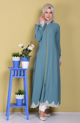 Geschnürtes Abaya 2110-04 Mandel Grün 2110-04