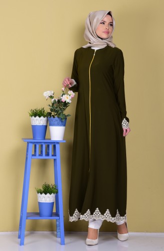 Geschnürtes Abaya 2110-07 Grün 2110-07