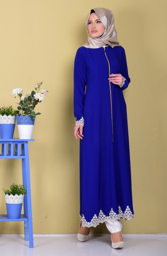 Sude Guipure Detailed Abaya 2110-08 Saks 2110-08