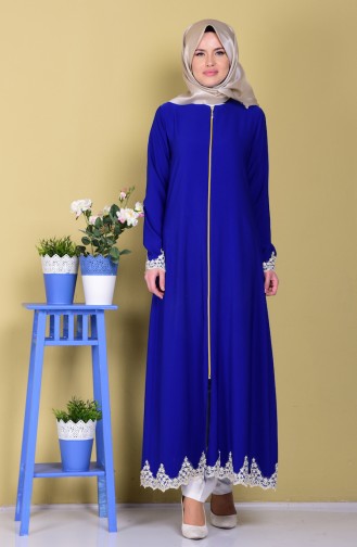 Sude Guipure Detailed Abaya 2110-08 Saks 2110-08