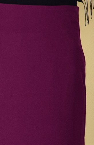 Etek Ucu Volanlı Etek 21196-04 Mürdüm