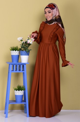 Tan Hijab Dress 7252-06
