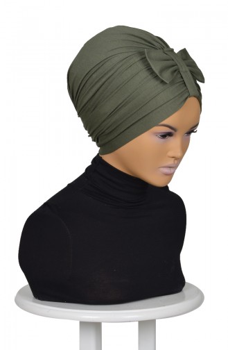 BONNET PEİGNE AVEC NOEUD-VERT KHAKİ B0007-13 0007-13