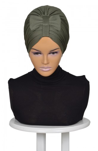 BONNET PEİGNE AVEC NOEUD-VERT KHAKİ B0007-13 0007-13